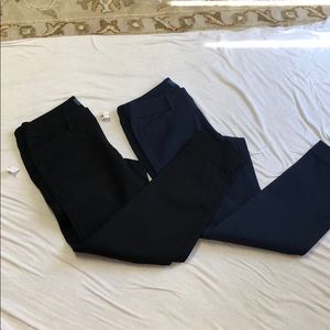Old navy black pant and navy cropped pant